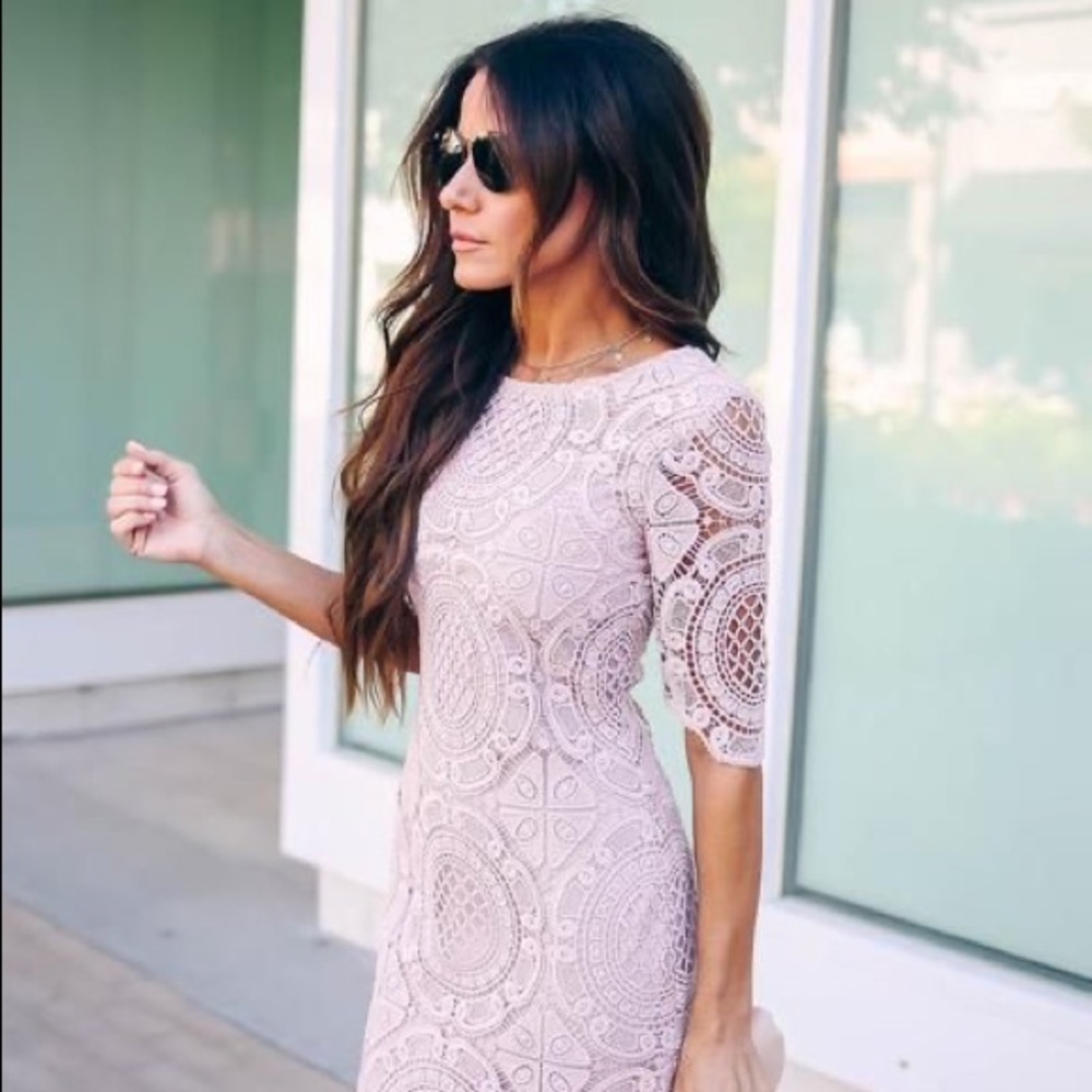 NWT VICI Blush Crochet Lace Dress size medium